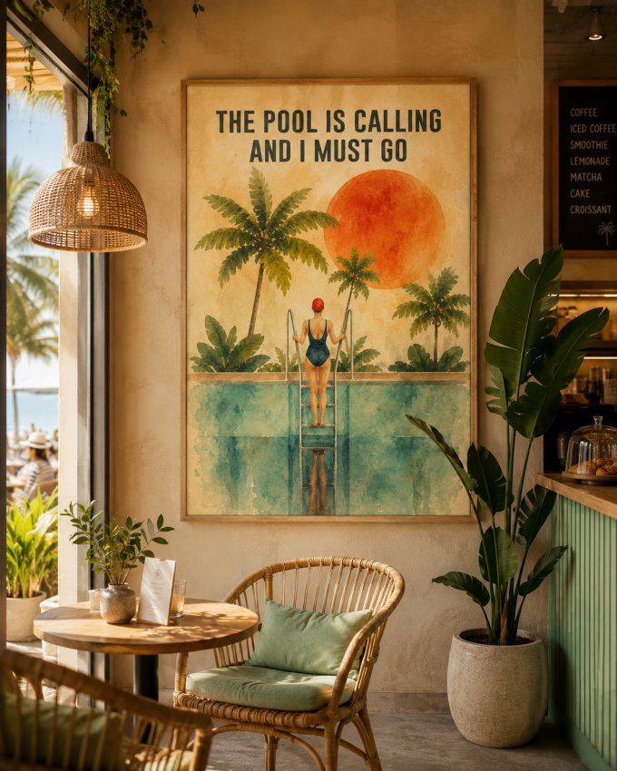 Plakat, Basen - swimming pool is calling