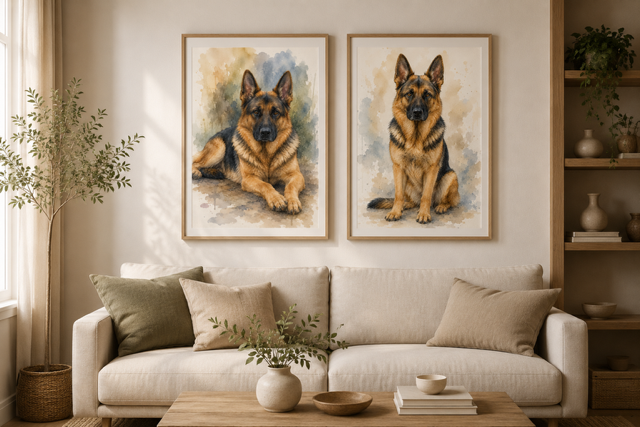 Plakat, Pies - Owczarek niemiecki