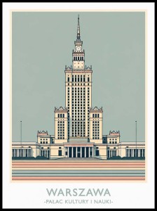 Plakat, Warszawa - Pałac Kultury i Nauki ilustracja