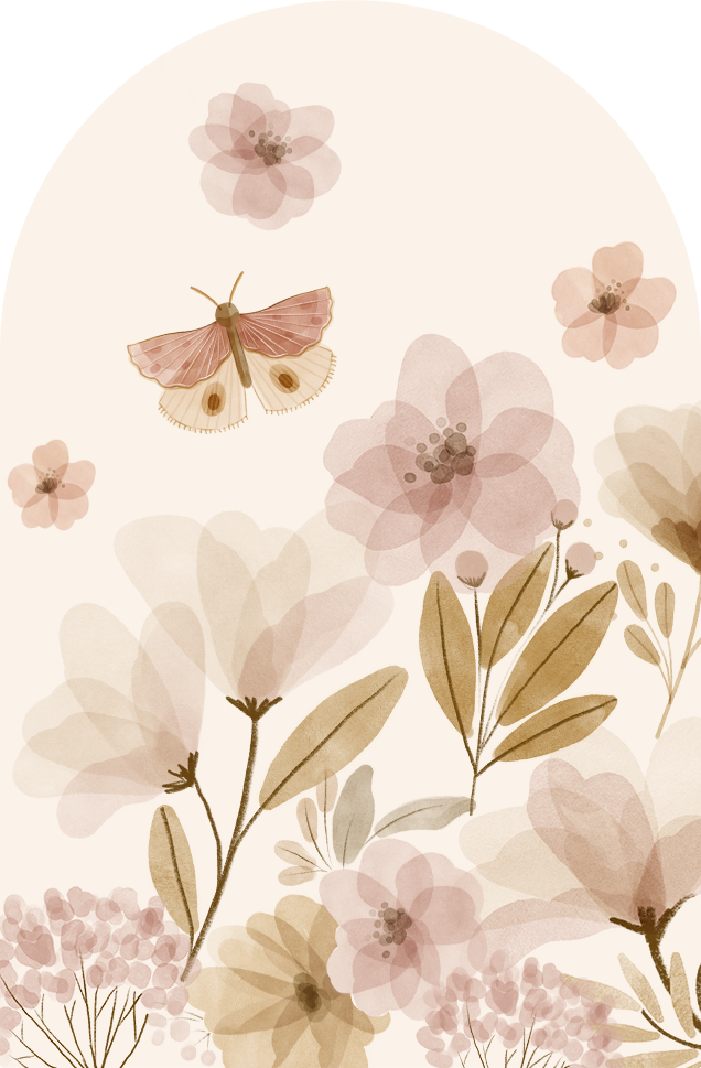 Naklejka na ścianę, Łuk w kwiaty - Nude Flowers 4rooms