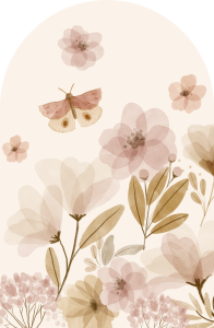 Naklejka na ścianę, Łuk w kwiaty - Nude Flowers 4rooms