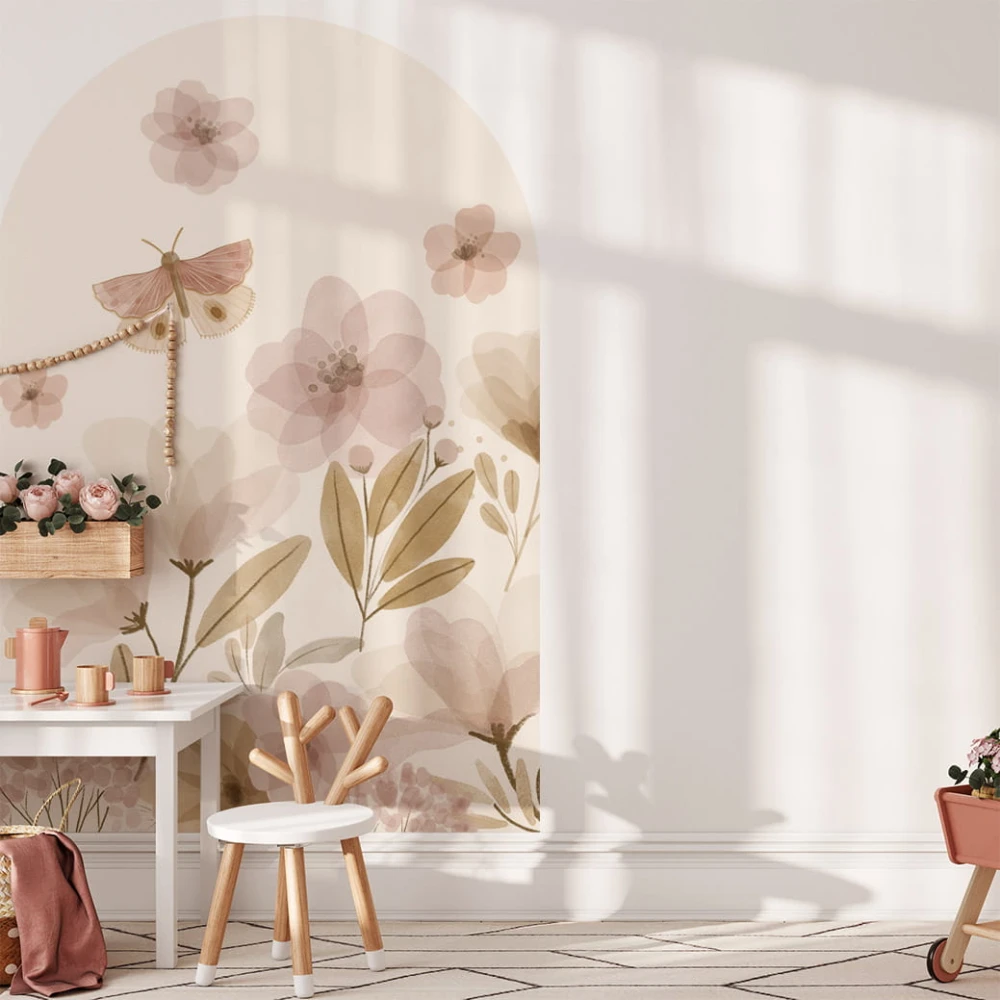 Naklejka na ścianę, Łuk w kwiaty - Nude Flowers 4rooms