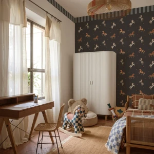 Tapeta w konie z boderem - niebieska 4rooms