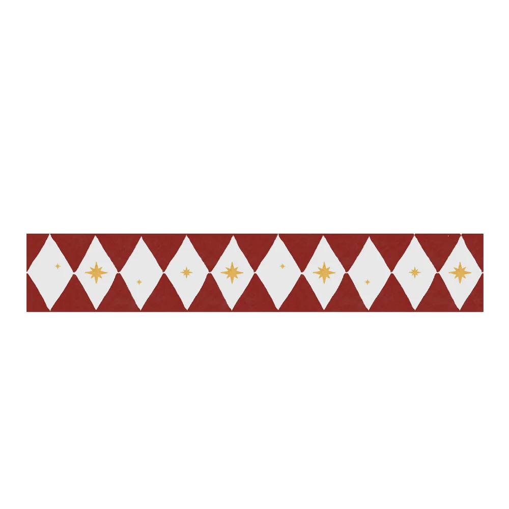 Border odobny na ścianę, gwiazki i diamenty - czerwony 4rooms