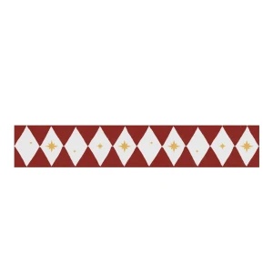 Border odobny na ścianę, gwiazki i diamenty - czerwony 4rooms