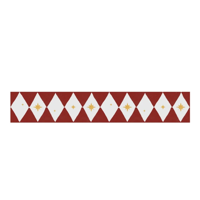Border odobny na ścianę, gwiazki i diamenty - czerwony 4rooms