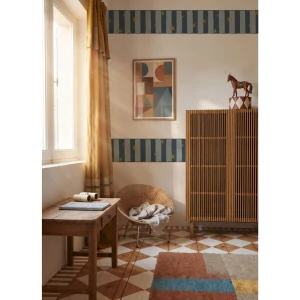 Border odobny na ścianę w niebieskie paski, gwiazdki 4rooms