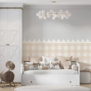 Lamperia w beżową kratkę do pokoju dziecka | 4rooms