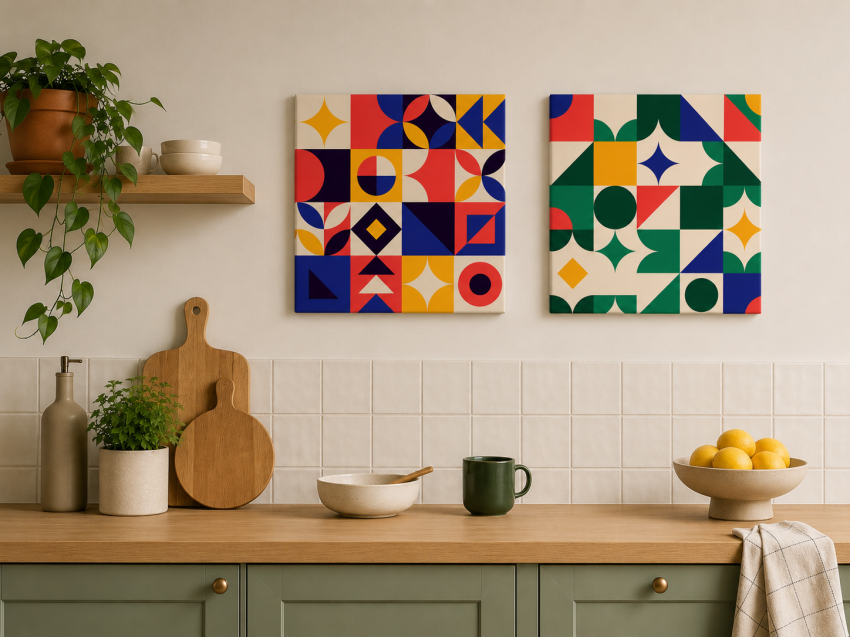 Obrazek kwadratowy - kolorowa grafika pattern zielony