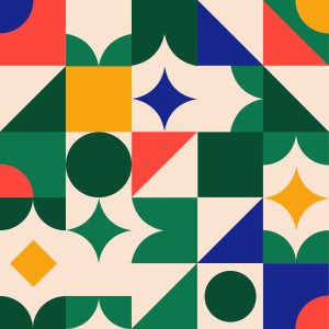 Obrazek kwadratowy - kolorowa grafika pattern zielony