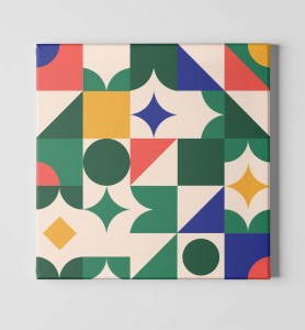 Obrazek kwadratowy - kolorowa grafika pattern zielony