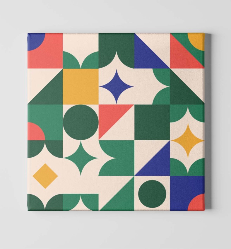 Obrazek kwadratowy - kolorowa grafika pattern zielony