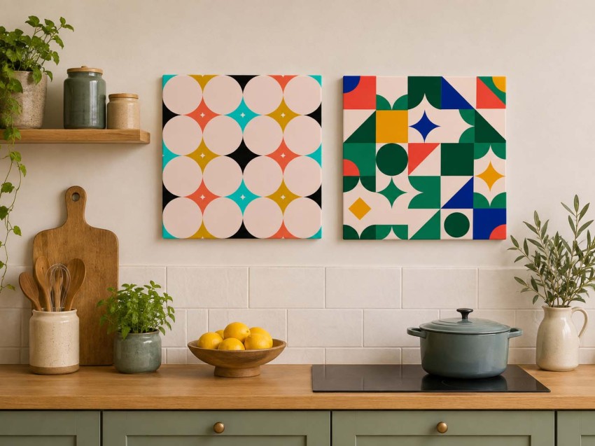 Obrazek kwadratowy - kolorowa grafika geometryczna koła