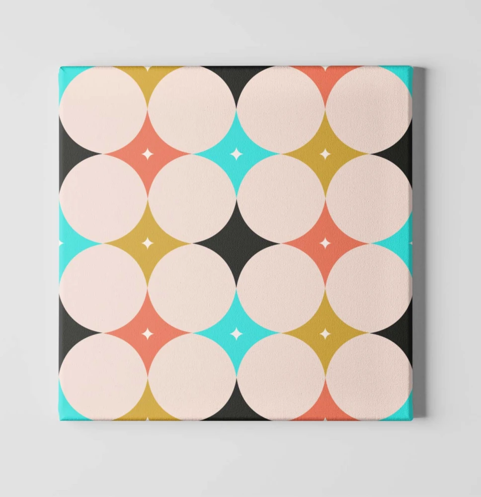 Obrazek kwadratowy - kolorowa grafika geometryczna koła