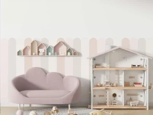 Naklejka, Lamperia dekoracja ścienna do wnętrz w odcieniach różowego w stylu skandynawskim, boho