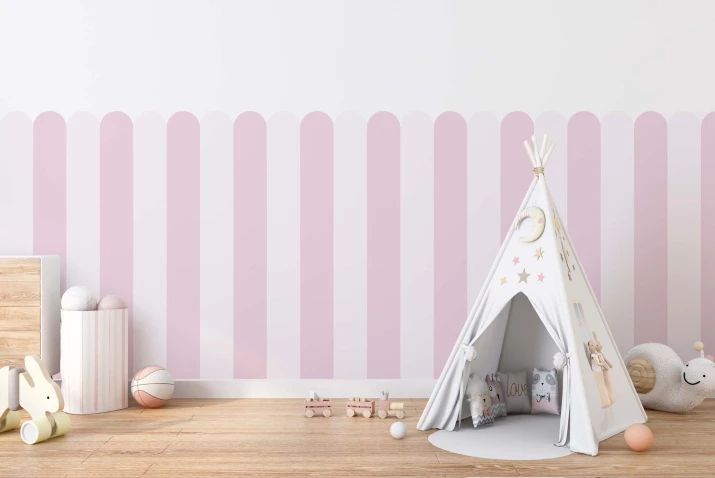 Naklejka, Lamperia dekoracja ścienna do wnętrz różowa w stylu skandynawskim, boho