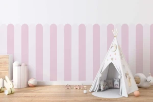 Naklejka, Lamperia dekoracja ścienna do wnętrz różowa w stylu skandynawskim, boho