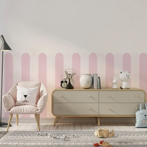 Naklejka, Lamperia dekoracja ścienna do wnętrz różowa w stylu skandynawskim, boho