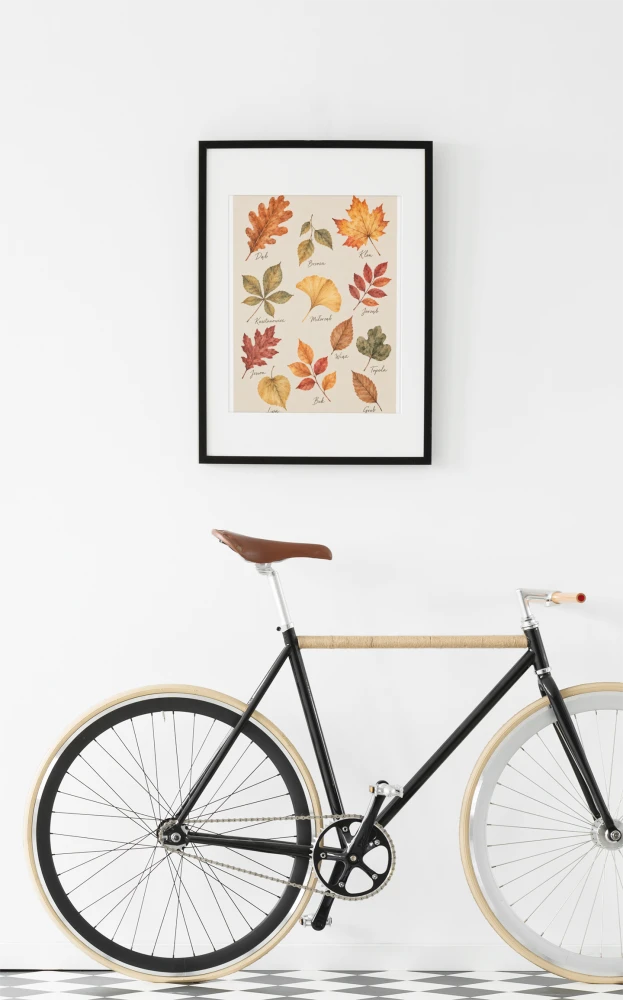 Plakat jesienny Liście drzew- Plakaty Na Ścianę