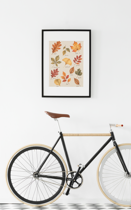 Plakat jesienny Liście drzew- Plakaty Na Ścianę