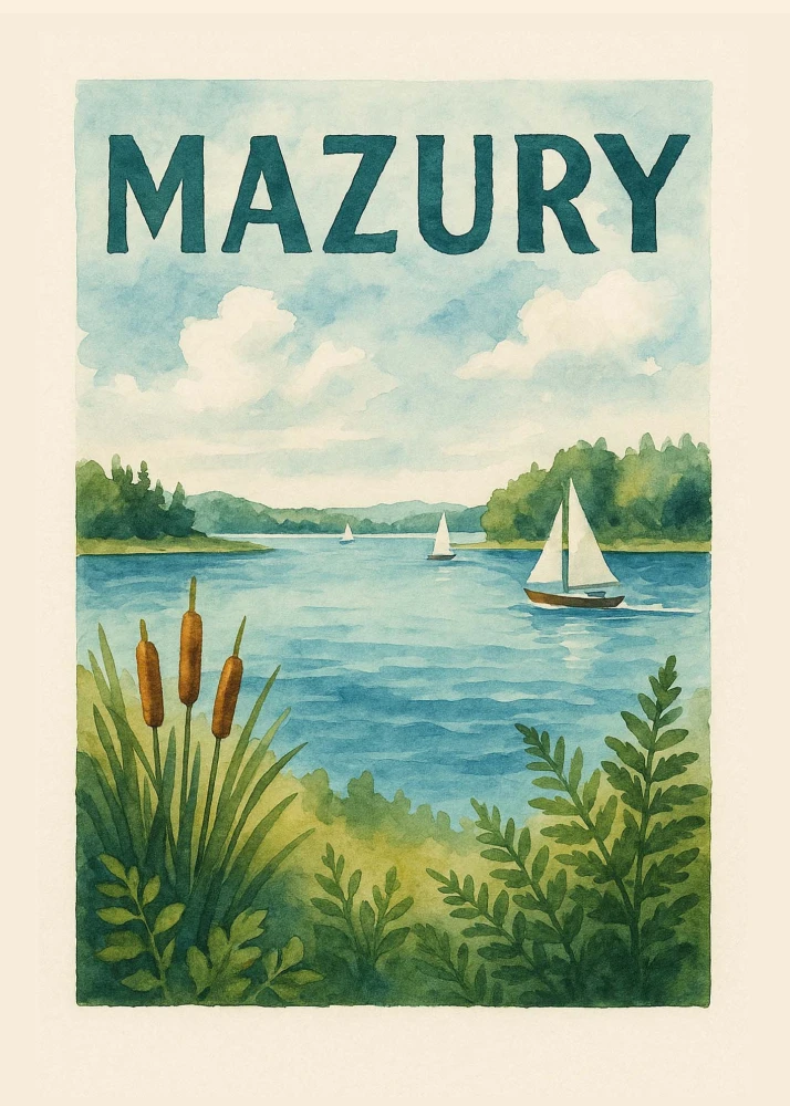 Obraz na płótnie, Regiony Polski - Mazury Retro