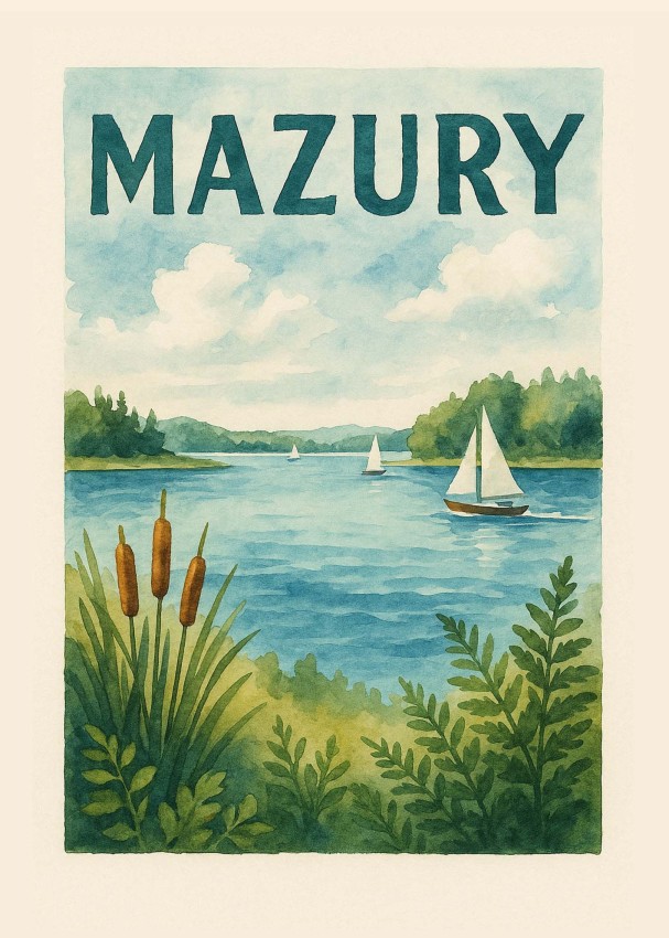 Obraz na płótnie, Regiony Polski - Mazury Retro