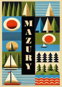 Obraz na płótnie, Regiony Polski - Mazury Retro kolorowy