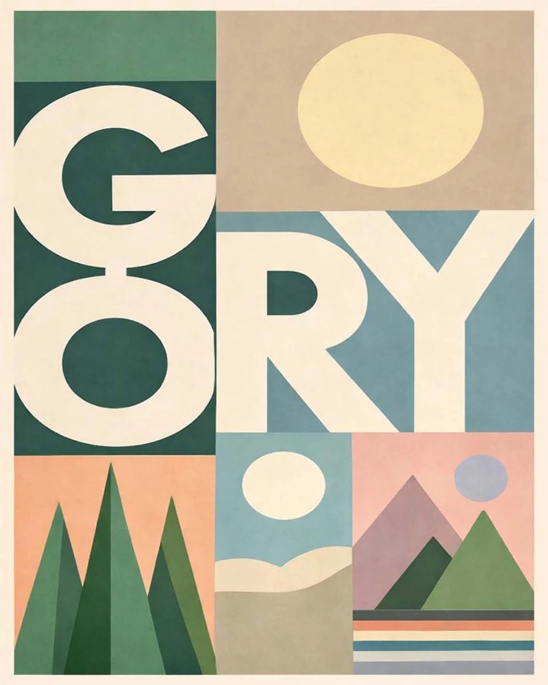 Obraz na płótnie, Góry retro – pastelowy Canvas
