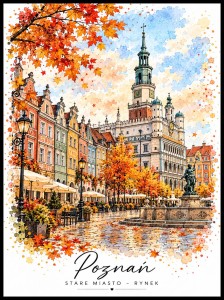 Plakat, Poznań Stare Miasto jesienią