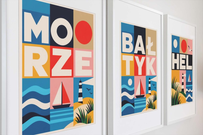 Plakat, Polskie Regiony retro - Bałtyk kolorowy