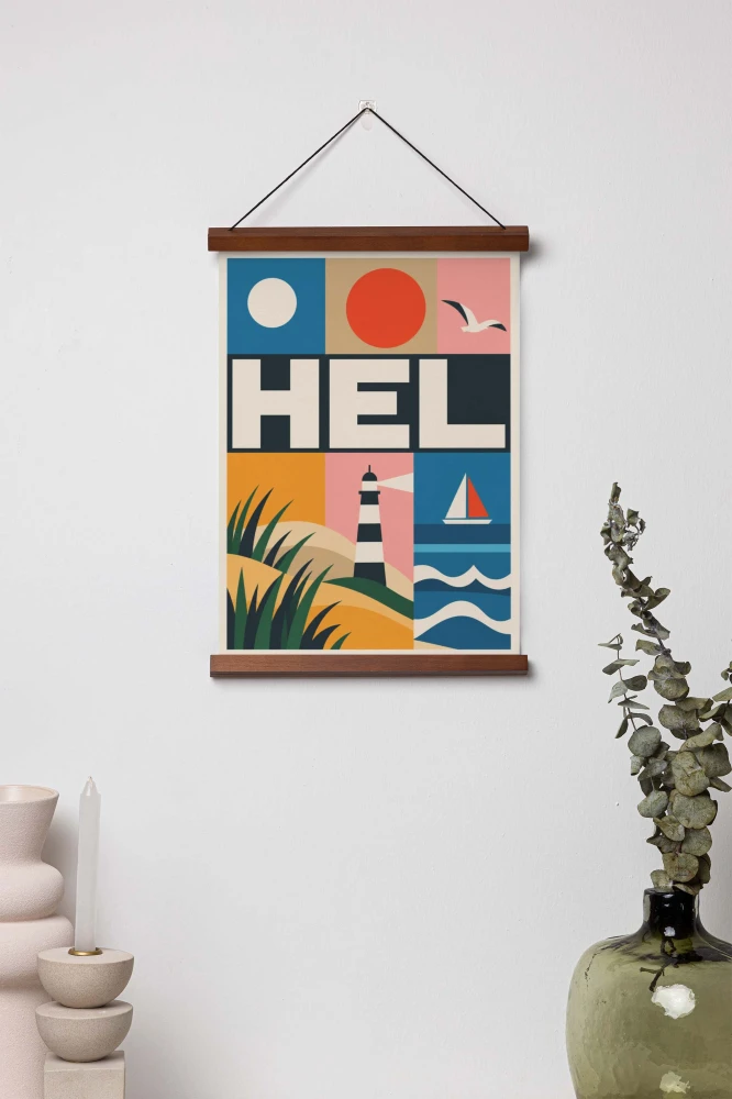 Plakat, Polskie Regiony retro - Hel kolorowy 4rooms