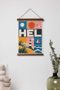 Plakat, Polskie Regiony retro - Hel kolorowy 4rooms