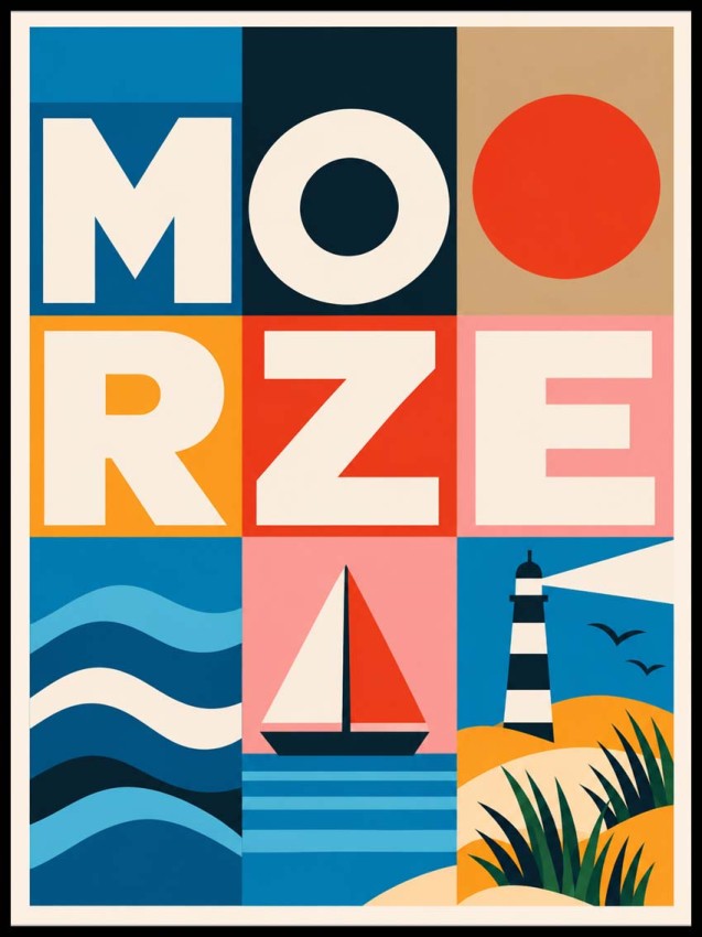 Plakat, Polskie Regiony retro - Morze kolorowe