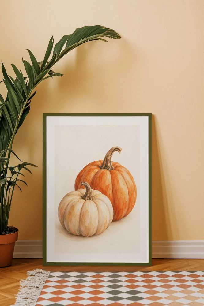 Plakat, Dynie - akwarelowe dynie